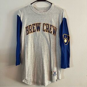 Milwaukee Brewers Vintage Mitchell & Ness Long Sleeve Baseball Tee Shirt M